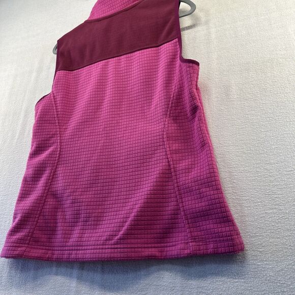 Lands End Full Zip Vest Womens Size M 10-12 Pink Colorblock Polartec Warm Pocket - Picture 8 of 8